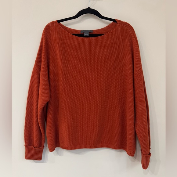 NWOT burnt orange French connection oversized/boyfriend sweater size S - Picture 3 of 8